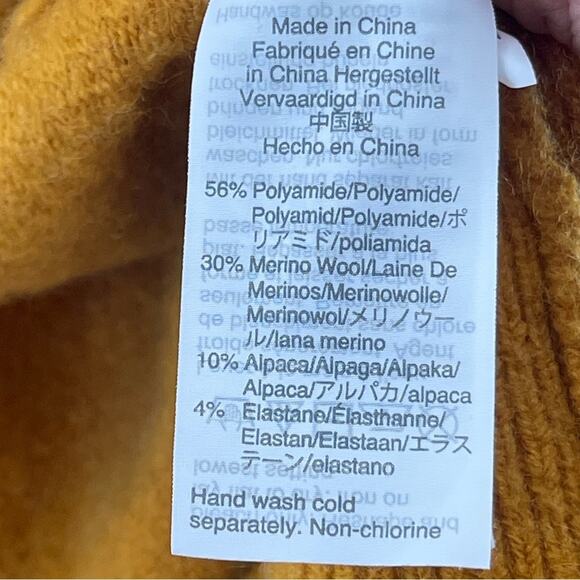 Madewell Mustard Orange Wool Alpaca Blend Boho Open Cardigan Sweater Size Small - Picture 9 of 10